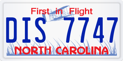 NC license plate DIS7747