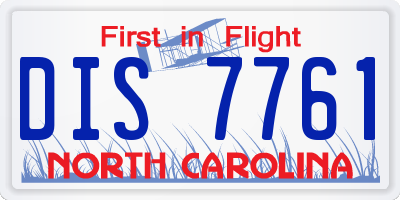 NC license plate DIS7761