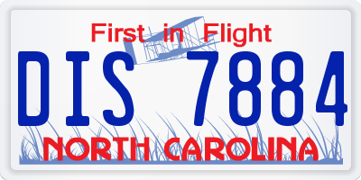 NC license plate DIS7884