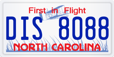 NC license plate DIS8088