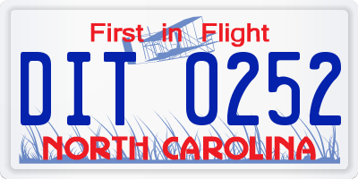 NC license plate DIT0252