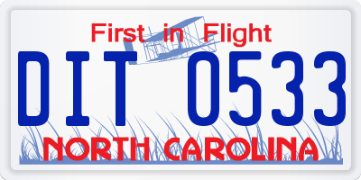 NC license plate DIT0533