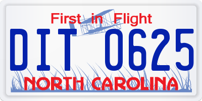 NC license plate DIT0625