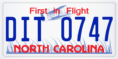 NC license plate DIT0747