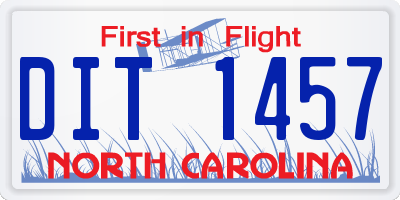 NC license plate DIT1457