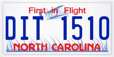 NC license plate DIT1510