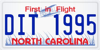 NC license plate DIT1995