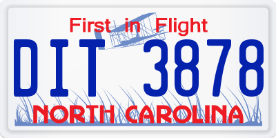 NC license plate DIT3878