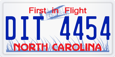 NC license plate DIT4454