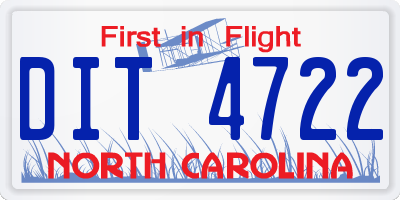 NC license plate DIT4722
