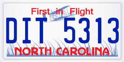 NC license plate DIT5313