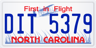 NC license plate DIT5379