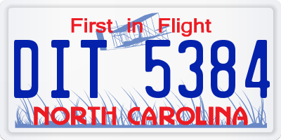 NC license plate DIT5384