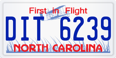 NC license plate DIT6239