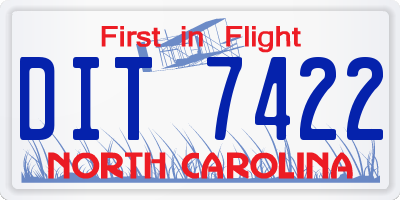 NC license plate DIT7422