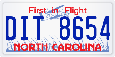 NC license plate DIT8654