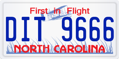NC license plate DIT9666