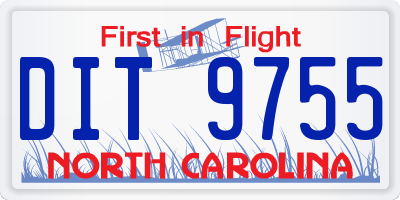 NC license plate DIT9755