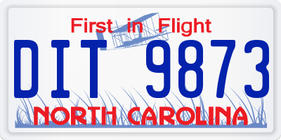 NC license plate DIT9873