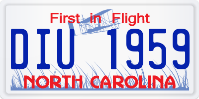 NC license plate DIU1959