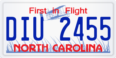 NC license plate DIU2455