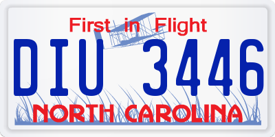 NC license plate DIU3446
