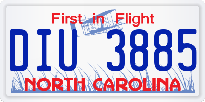 NC license plate DIU3885