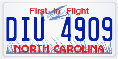 NC license plate DIU4909