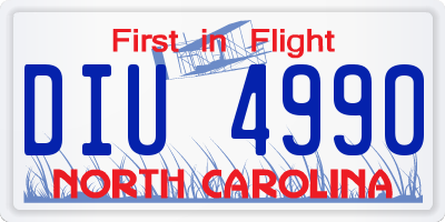 NC license plate DIU4990