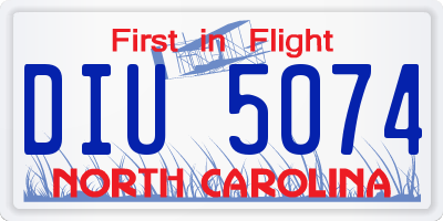 NC license plate DIU5074