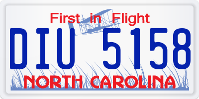 NC license plate DIU5158
