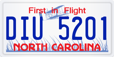 NC license plate DIU5201