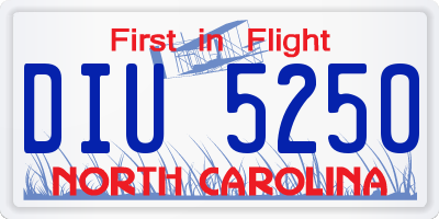 NC license plate DIU5250