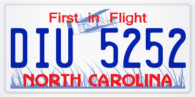 NC license plate DIU5252