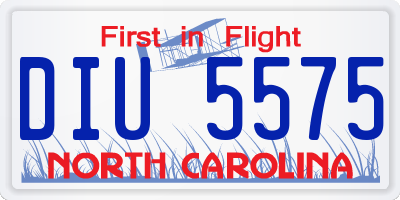 NC license plate DIU5575