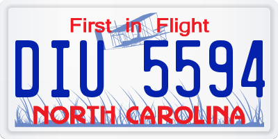NC license plate DIU5594