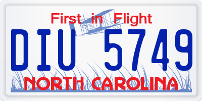 NC license plate DIU5749