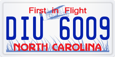 NC license plate DIU6009