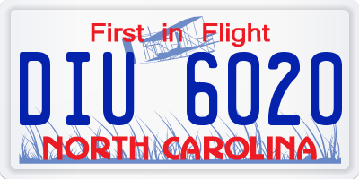 NC license plate DIU6020