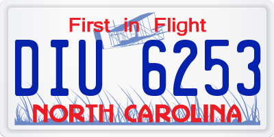 NC license plate DIU6253