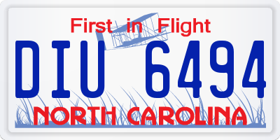 NC license plate DIU6494