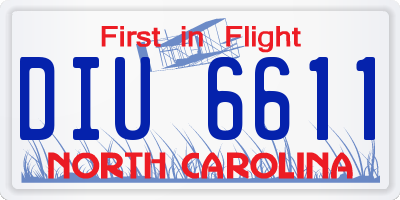 NC license plate DIU6611