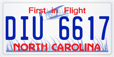 NC license plate DIU6617