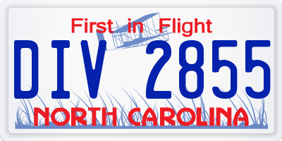 NC license plate DIV2855