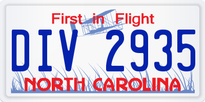 NC license plate DIV2935