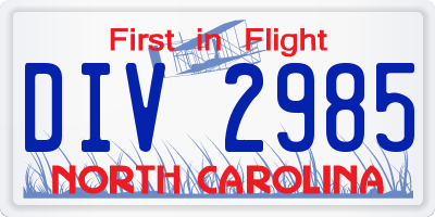 NC license plate DIV2985
