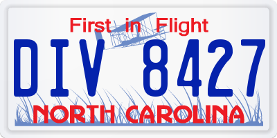 NC license plate DIV8427