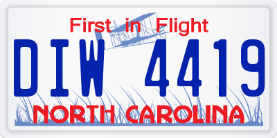 NC license plate DIW4419