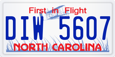 NC license plate DIW5607