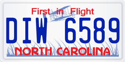 NC license plate DIW6589